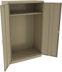 Tennsco - 2 Shelf Wardrobe Storage Cabinet - Steel, 48" Wide x 24" Deep x 78" High, Sand - Americas Industrial Supply
