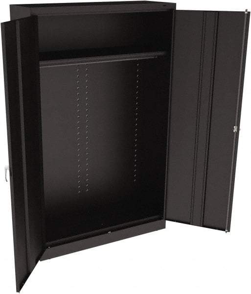 Tennsco - 2 Shelf Wardrobe Storage Cabinet - Steel, 48" Wide x 18" Deep x 78" High, Black - Americas Industrial Supply