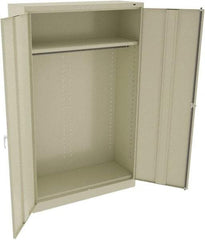Tennsco - 2 Shelf Wardrobe Storage Cabinet - Steel, 48" Wide x 18" Deep x 78" High, Champagne/Putty - Americas Industrial Supply