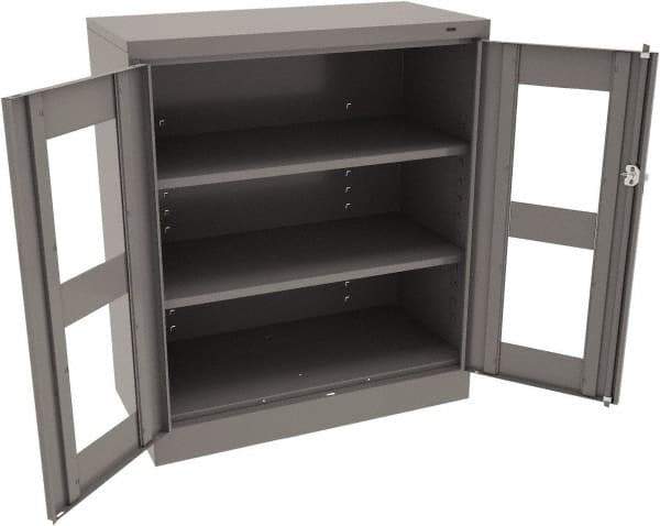 Tennsco - 3 Shelf Visible Storage Cabinet - Steel, 36" Wide x 18" Deep x 42" High, Medium Gray - Americas Industrial Supply