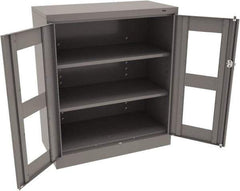 Tennsco - 3 Shelf Visible Storage Cabinet - Steel, 36" Wide x 18" Deep x 42" High, Medium Gray - Americas Industrial Supply