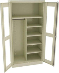 Tennsco - 6 Shelf Combination Storage Cabinet - Steel, 36" Wide x 18" Deep x 72" High, Champagne/Putty - Americas Industrial Supply