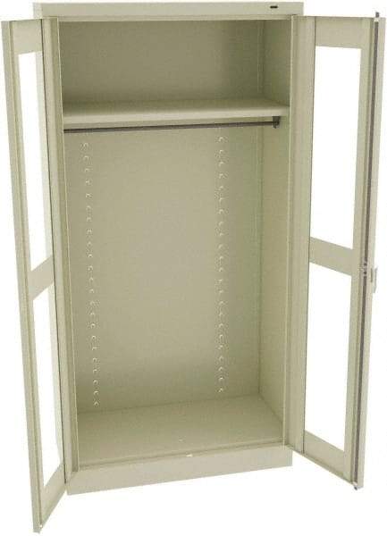 Tennsco - 2 Shelf Wardrobe Storage Cabinet - Steel, 36" Wide x 18" Deep x 72" High, Champagne/Putty - Americas Industrial Supply
