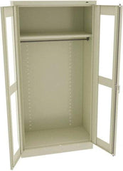 Tennsco - 2 Shelf Wardrobe Storage Cabinet - Steel, 36" Wide x 18" Deep x 72" High, Champagne/Putty - Americas Industrial Supply