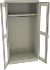 Tennsco - 2 Shelf Wardrobe Storage Cabinet - Steel, 36" Wide x 18" Deep x 72" High, Light Gray - Americas Industrial Supply