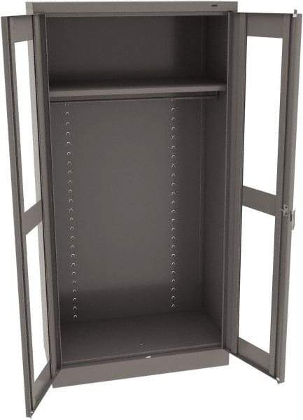 Tennsco - 2 Shelf Wardrobe Storage Cabinet - Steel, 36" Wide x 18" Deep x 72" High, Medium Gray - Americas Industrial Supply