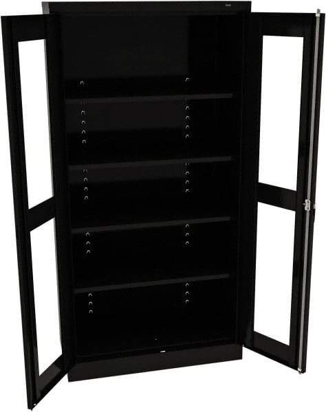 Tennsco - 5 Shelf Visible Storage Cabinet - Steel, 36" Wide x 24" Deep x 72" High, Black - Americas Industrial Supply