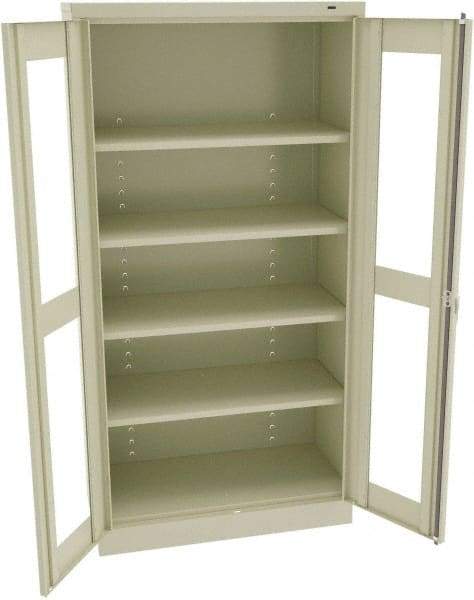 Tennsco - 5 Shelf Visible Storage Cabinet - Steel, 36" Wide x 18" Deep x 72" High, Champagne/Putty - Americas Industrial Supply