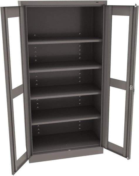 Tennsco - 5 Shelf Visible Storage Cabinet - Steel, 36" Wide x 18" Deep x 72" High, Medium Gray - Americas Industrial Supply