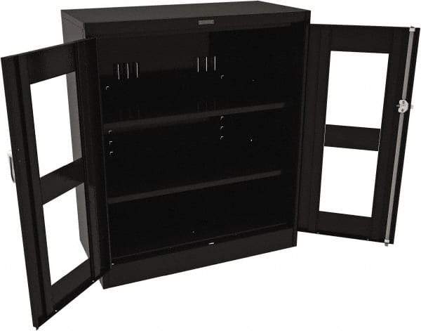 Tennsco - 3 Shelf Visible Storage Cabinet - Steel, 36" Wide x 18" Deep x 42" High, Black - Americas Industrial Supply