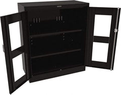 Tennsco - 3 Shelf Visible Storage Cabinet - Steel, 36" Wide x 24" Deep x 42" High, Black - Americas Industrial Supply