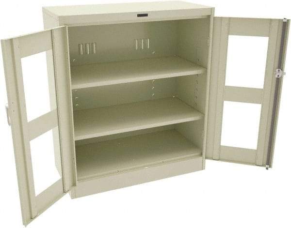Tennsco - 3 Shelf Visible Storage Cabinet - Steel, 36" Wide x 18" Deep x 42" High, Champagne/Putty - Americas Industrial Supply