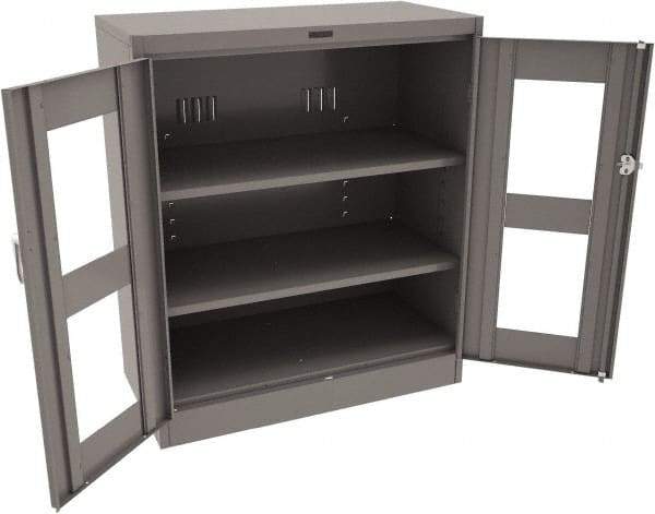 Tennsco - 3 Shelf Visible Storage Cabinet - Steel, 36" Wide x 18" Deep x 42" High, Medium Gray - Americas Industrial Supply