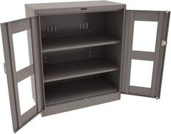 Tennsco - 3 Shelf Visible Storage Cabinet - Steel, 36" Wide x 18" Deep x 42" High, Medium Gray - Americas Industrial Supply