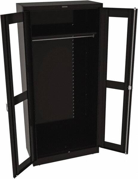 Tennsco - 6 Shelf Wardrobe Storage Cabinet - Steel, 36" Wide x 24" Deep x 78" High, Black - Americas Industrial Supply