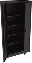 Tennsco - 5 Shelf Locking Storage Cabinet - Steel, 36" Wide x 18" Deep x 78" High, Black - Americas Industrial Supply