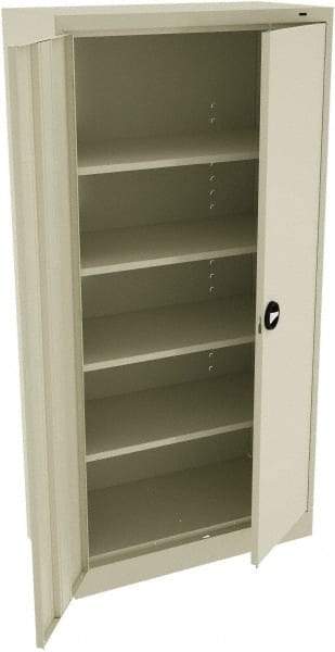Tennsco - 5 Shelf Locking Storage Cabinet - Steel, 36" Wide x 18" Deep x 78" High, Champagne/Putty - Americas Industrial Supply