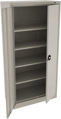 Tennsco - 5 Shelf Locking Storage Cabinet - Steel, 36" Wide x 18" Deep x 78" High, Light Gray - Americas Industrial Supply