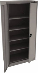 Tennsco - 5 Shelf Locking Storage Cabinet - Steel, 36" Wide x 18" Deep x 78" High, Medium Gray - Americas Industrial Supply