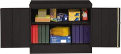 Tennsco - 2 Shelf Locking Storage Cabinet - Steel, 36" Wide x 18" Deep x 30" High, Black - Americas Industrial Supply