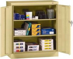 Tennsco - 3 Shelf Locking Storage Cabinet - Steel, 36" Wide x 18" Deep x 42" High, Sand - Americas Industrial Supply