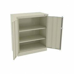 Tennsco - 3 Shelf Locking Storage Cabinet - Steel, 36" Wide x 18" Deep x 42" High, Champagne/Putty - Americas Industrial Supply