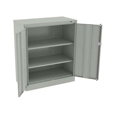 Tennsco - 3 Shelf Locking Storage Cabinet - Steel, 36" Wide x 18" Deep x 42" High, Light Gray - Americas Industrial Supply