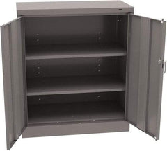 Tennsco - 3 Shelf Locking Storage Cabinet - Steel, 36" Wide x 18" Deep x 42" High, Medium Gray - Americas Industrial Supply