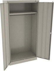 Tennsco - 2 Shelf Wardrobe Storage Cabinet - Steel, 36" Wide x 18" Deep x 72" High, Light Gray - Americas Industrial Supply