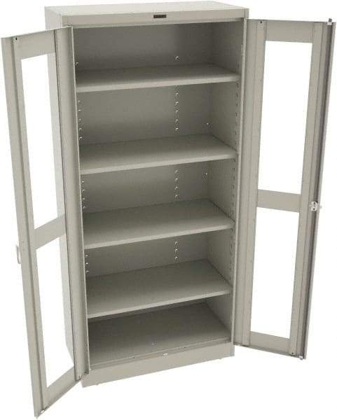 Tennsco - 5 Shelf Visible Storage Cabinet - Steel, 36" Wide x 18" Deep x 78" High, Light Gray - Americas Industrial Supply