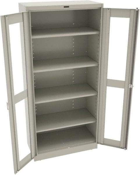 Tennsco - 5 Shelf Visible Storage Cabinet - Steel, 36" Wide x 24" Deep x 78" High, Medium Gray - Americas Industrial Supply