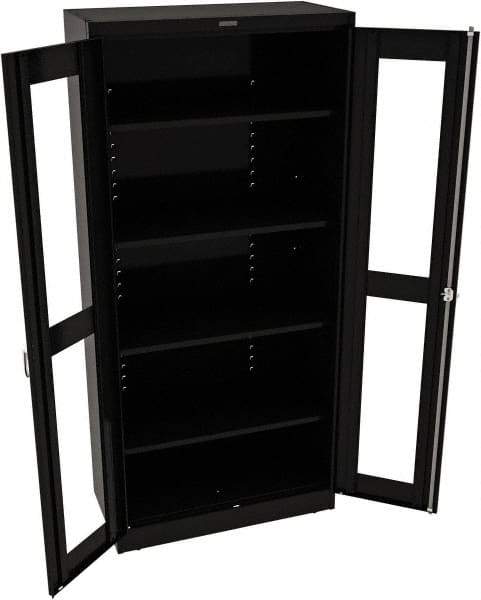 Tennsco - 5 Shelf Visible Storage Cabinet - Steel, 36" Wide x 24" Deep x 78" High, Black - Americas Industrial Supply