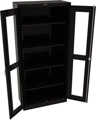 Tennsco - 5 Shelf Visible Storage Cabinet - Steel, 36" Wide x 24" Deep x 78" High, Black - Americas Industrial Supply