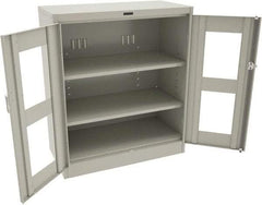 Tennsco - 3 Shelf Visible Storage Cabinet - Steel, 36" Wide x 24" Deep x 42" High, Light Gray - Americas Industrial Supply