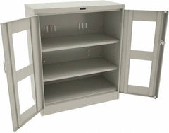 Tennsco - 3 Shelf Visible Storage Cabinet - Steel, 36" Wide x 18" Deep x 42" High, Light Gray - Americas Industrial Supply