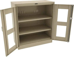 Tennsco - 3 Shelf Visible Storage Cabinet - Steel, 36" Wide x 24" Deep x 42" High, Sand - Americas Industrial Supply