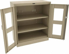 Tennsco - 3 Shelf Visible Storage Cabinet - Steel, 36" Wide x 18" Deep x 42" High, Sand - Americas Industrial Supply