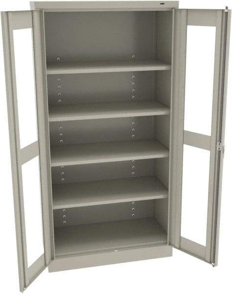 Tennsco - 5 Shelf Visible Storage Cabinet - Steel, 36" Wide x 18" Deep x 72" High, Light Gray - Americas Industrial Supply