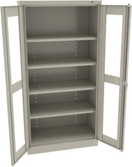 Tennsco - 5 Shelf Visible Storage Cabinet - Steel, 36" Wide x 24" Deep x 72" High, Light Gray - Americas Industrial Supply