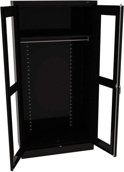 Tennsco - 2 Shelf Wardrobe Storage Cabinet - Steel, 36" Wide x 18" Deep x 72" High, Black - Americas Industrial Supply