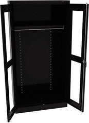 Tennsco - 2 Shelf Wardrobe Storage Cabinet - Steel, 36" Wide x 18" Deep x 72" High, Black - Americas Industrial Supply