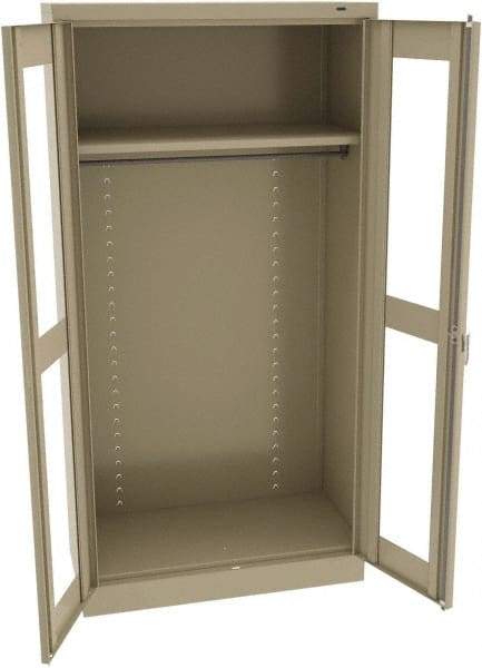 Tennsco - 2 Shelf Wardrobe Storage Cabinet - Steel, 36" Wide x 18" Deep x 72" High, Sand - Americas Industrial Supply