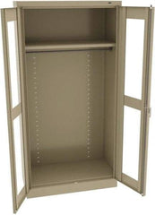 Tennsco - 2 Shelf Wardrobe Storage Cabinet - Steel, 36" Wide x 18" Deep x 72" High, Sand - Americas Industrial Supply