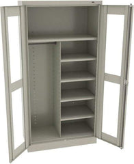 Tennsco - 6 Shelf Combination Storage Cabinet - Steel, 36" Wide x 18" Deep x 72" High, Light Gray - Americas Industrial Supply
