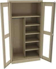 Tennsco - 6 Shelf Combination Storage Cabinet - Steel, 36" Wide x 18" Deep x 72" High, Sand - Americas Industrial Supply