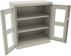 Tennsco - 3 Shelf Visible Storage Cabinet - Steel, 36" Wide x 18" Deep x 42" High, Light Gray - Americas Industrial Supply