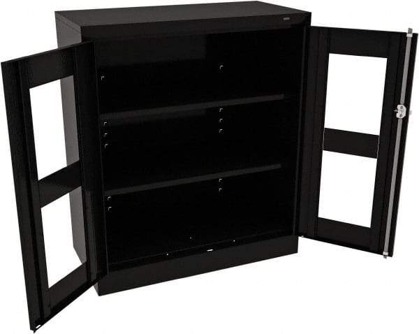 Tennsco - 3 Shelf Visible Storage Cabinet - Steel, 36" Wide x 18" Deep x 42" High, Black - Americas Industrial Supply