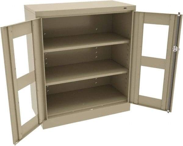 Tennsco - 3 Shelf Visible Storage Cabinet - Steel, 36" Wide x 18" Deep x 42" High, Sand - Americas Industrial Supply