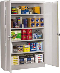 Tennsco - 5 Shelf Locking Storage Cabinet - Steel, 48" Wide x 24" Deep x 78" High, Light Gray - Americas Industrial Supply