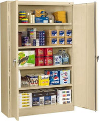 Tennsco - 5 Shelf Locking Storage Cabinet - Steel, 48" Wide x 18" Deep x 78" High, Sand - Americas Industrial Supply